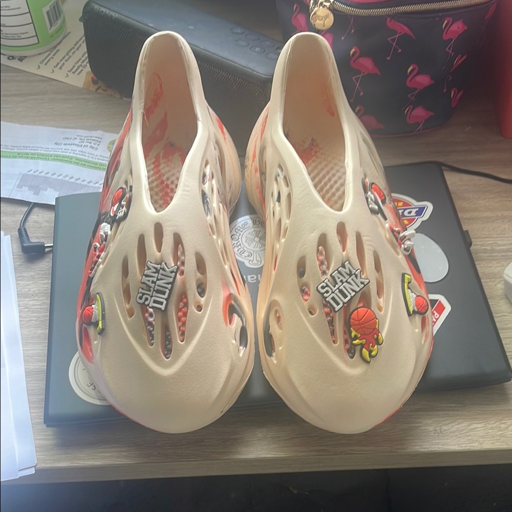 Yeezy Cream and Orange Loafers